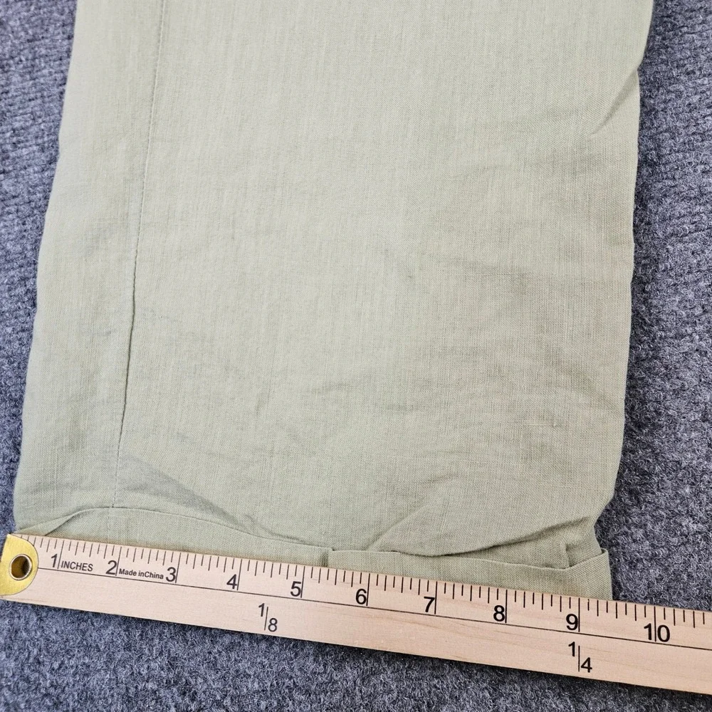Steve Harvey Celebrity Edition Sage Green Linen Cotton Pleated Trousers 32x30